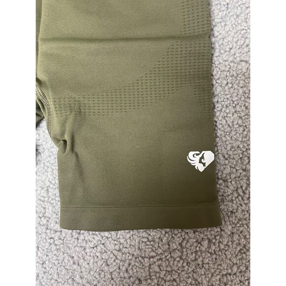 Women’s Best Power Seamless Cycling Shorts green khaki small - Picture 3 of 5